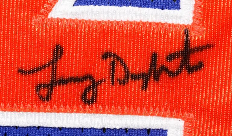 Lenny Dykstra Signed Batting Practice Jersey - Autograph Detail