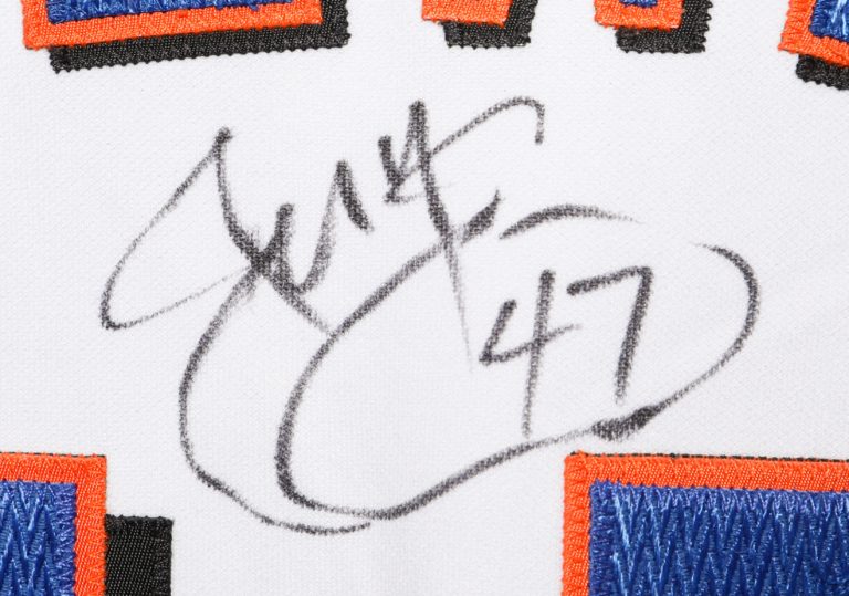 Joe McEwing Autographed 9/11 Memorial Jersey - Autograph Detail