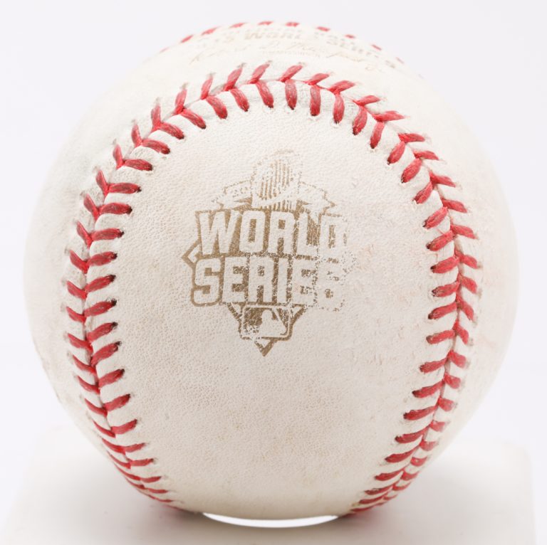 2015 World Series Game 3-Used Ball - World Series Logo