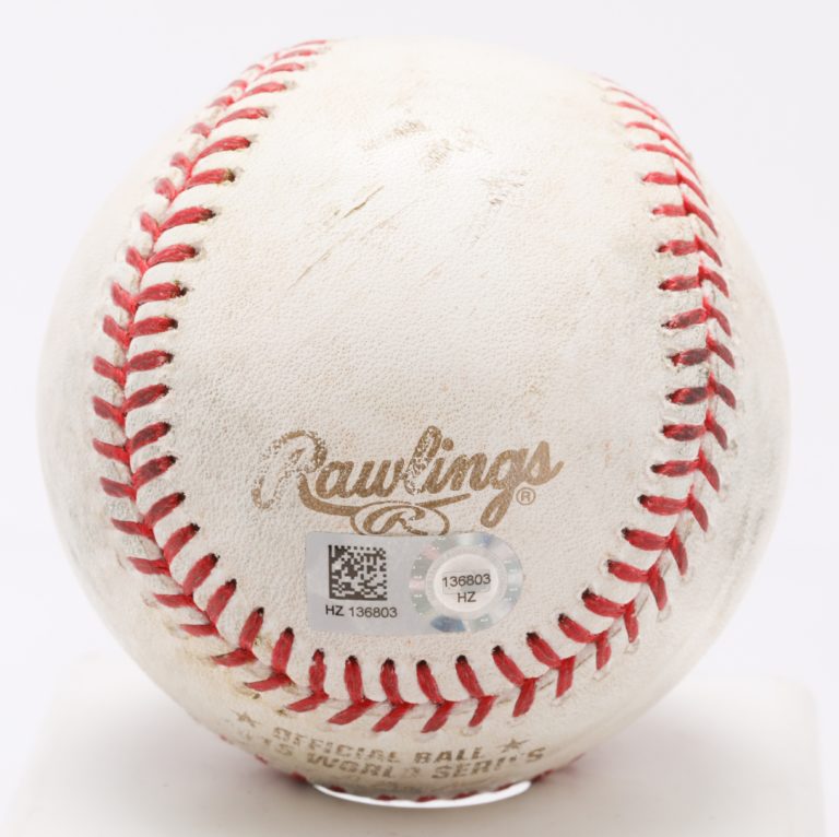 2015 World Series Game 3-Used Ball - Rawlings Logo