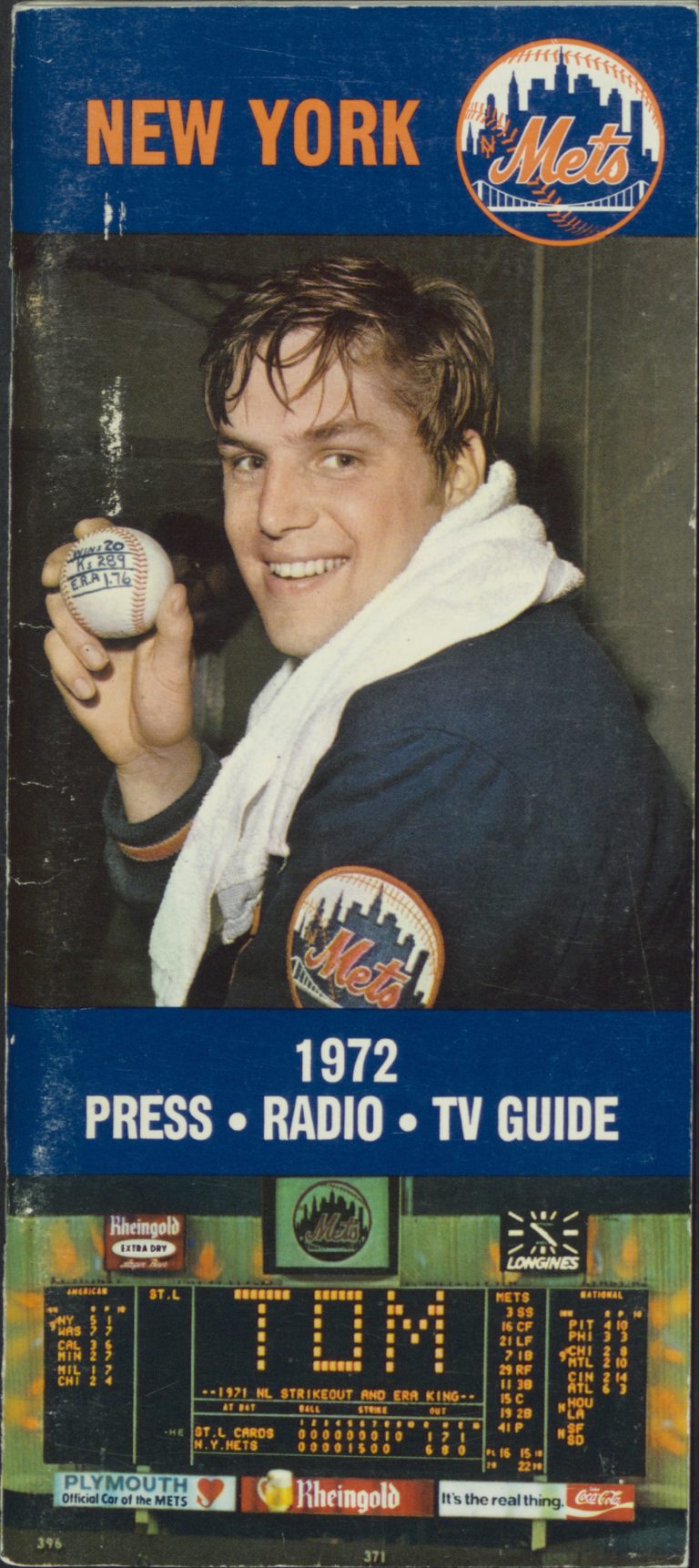 1972 Press-Radio-TV Guide Featuring Tom Seaver