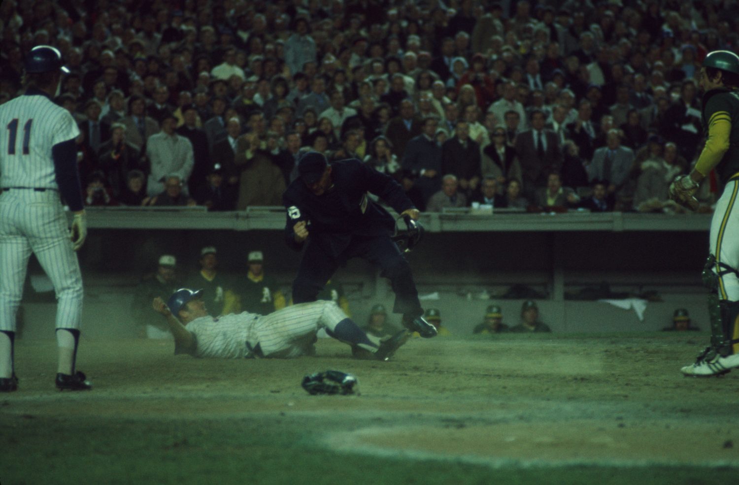 Grote Slides Into Home in 1973 World Series