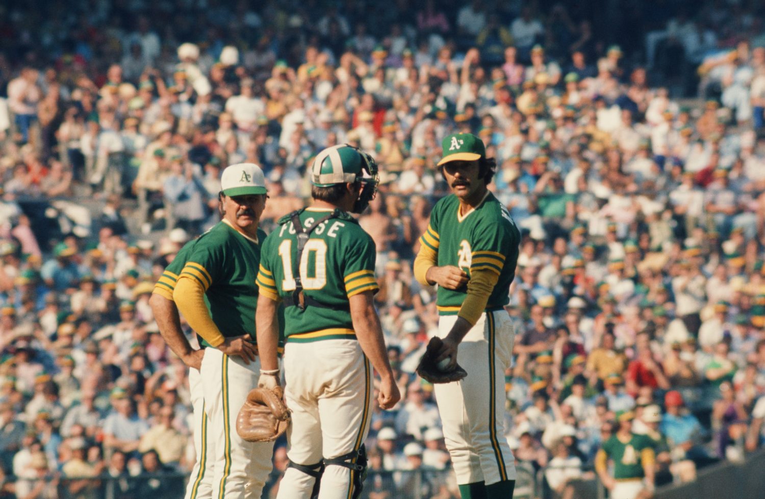 Oakland Athletics Chat During 1973 World Series