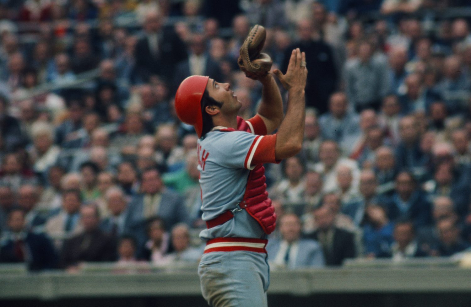 Johnny Bench Catches Pop Up During 1973 NLCS