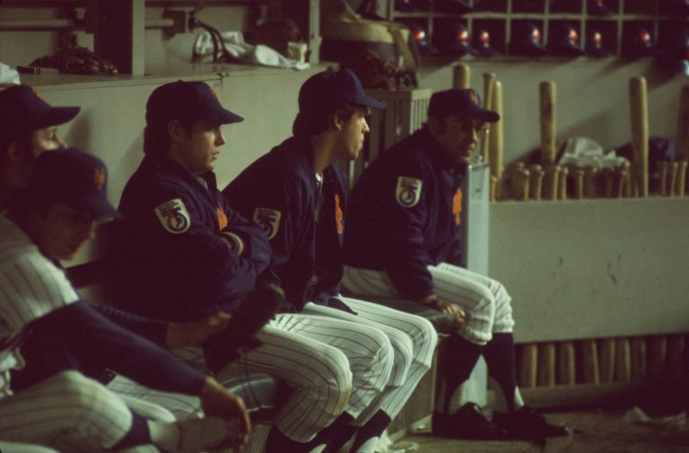 Yogi Berra in Dugout during 1973 World Series