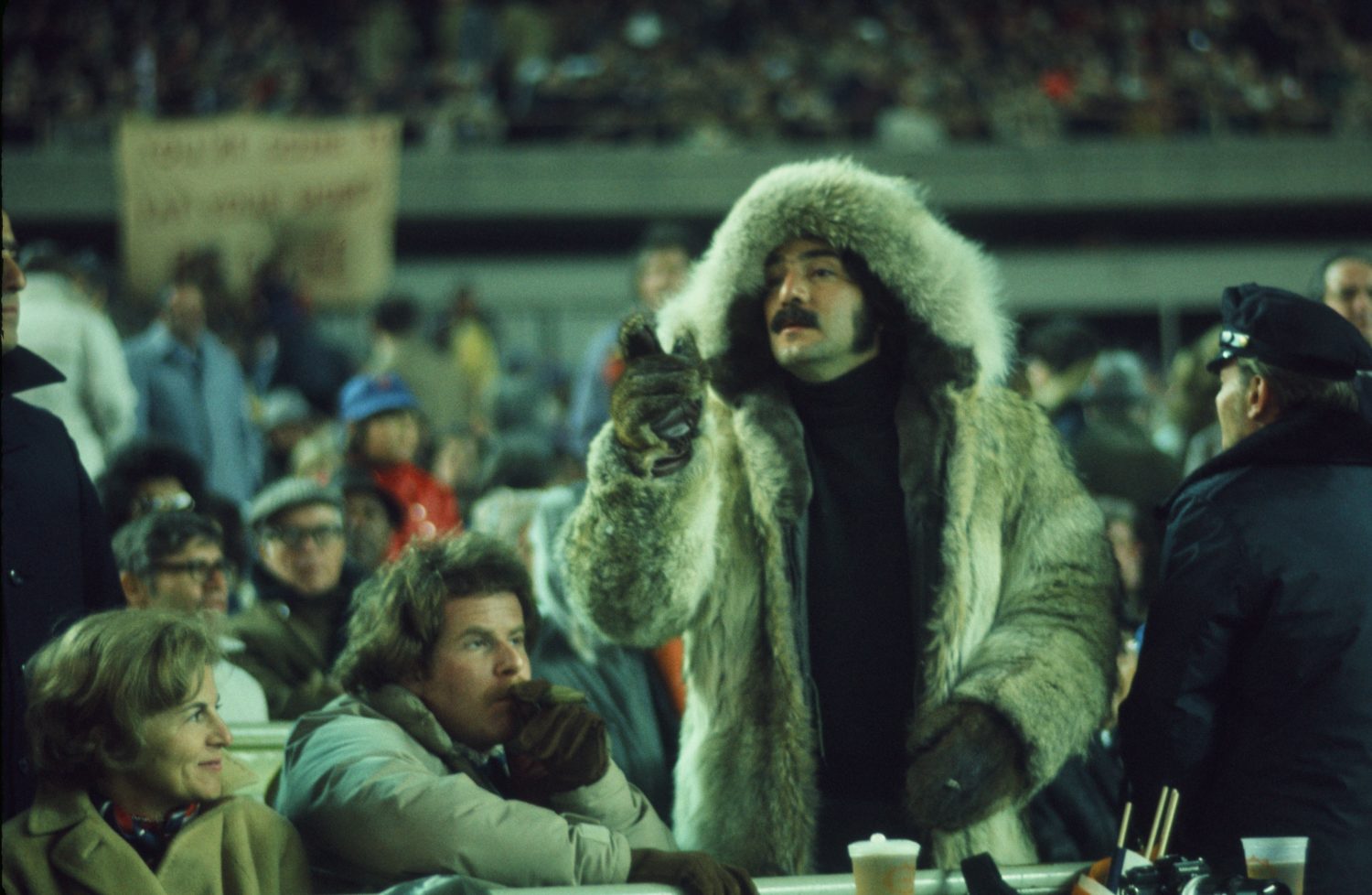 Mets Fans Dress for Cold Weather in 1973 World Series