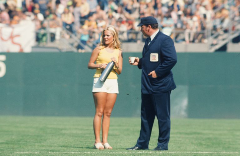 Umpire Taking Water Break During 1973 World Series