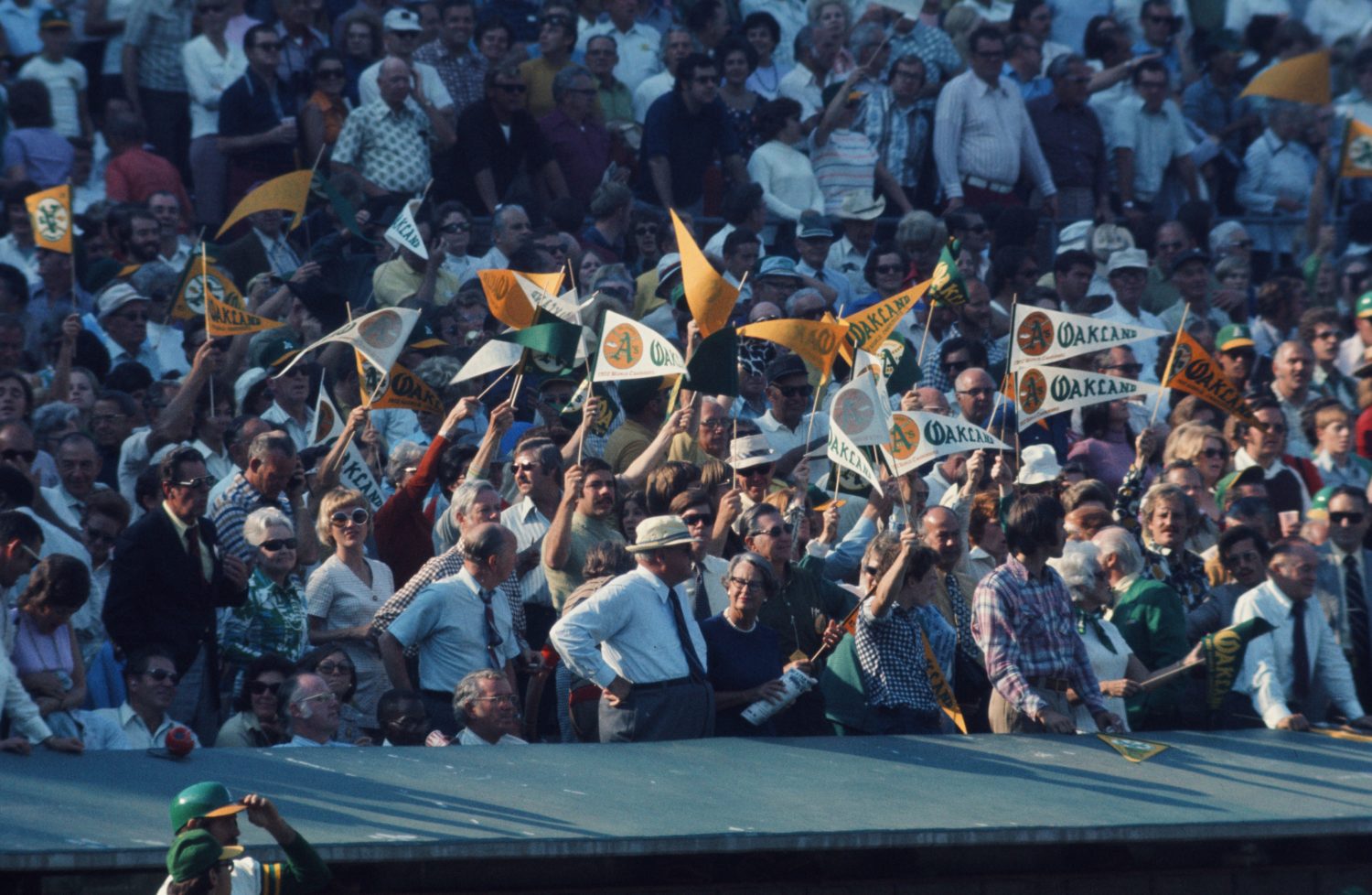 Oakland A's Fans Wave Pennants in 1973 World Series