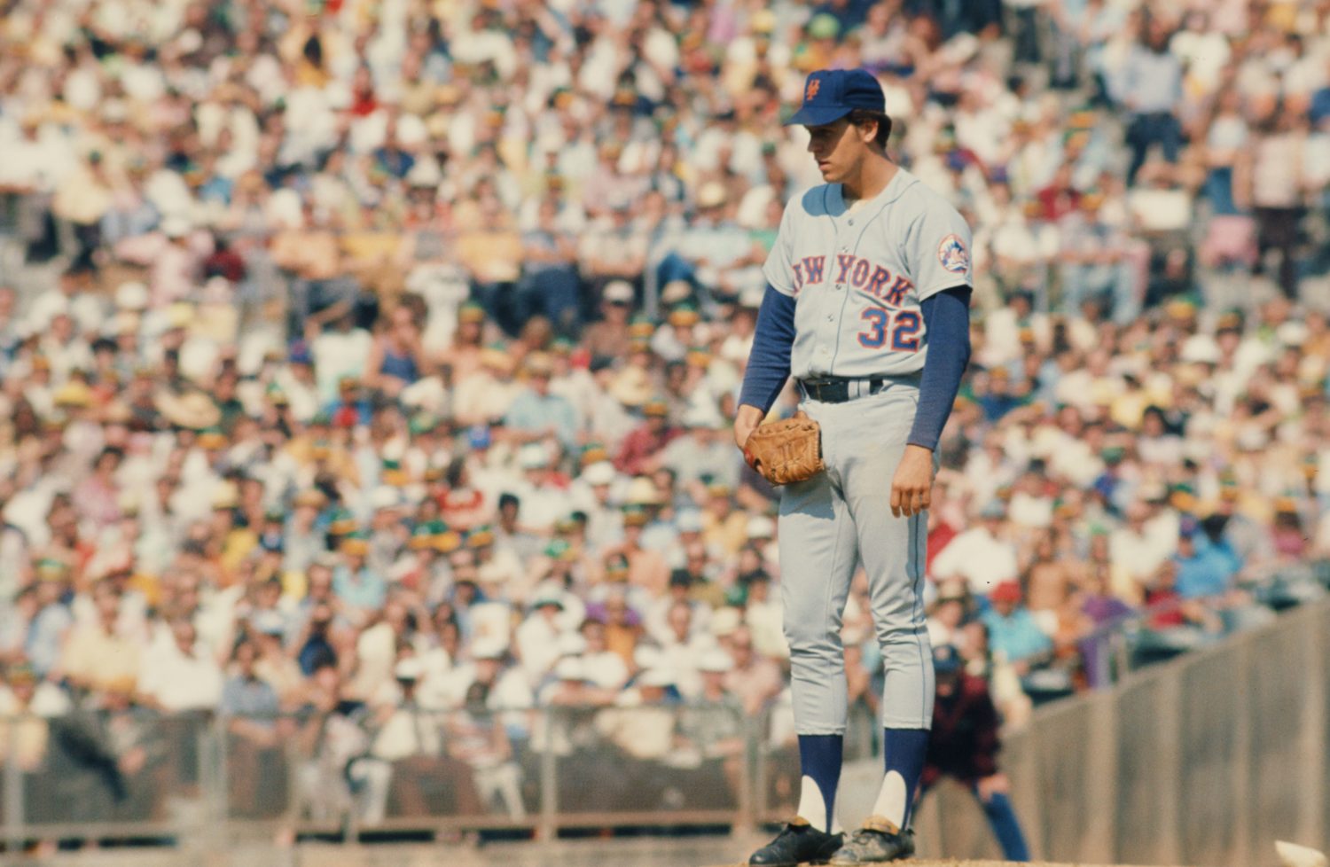 Jon Matlack Stares Down Batter in 1973 World Series