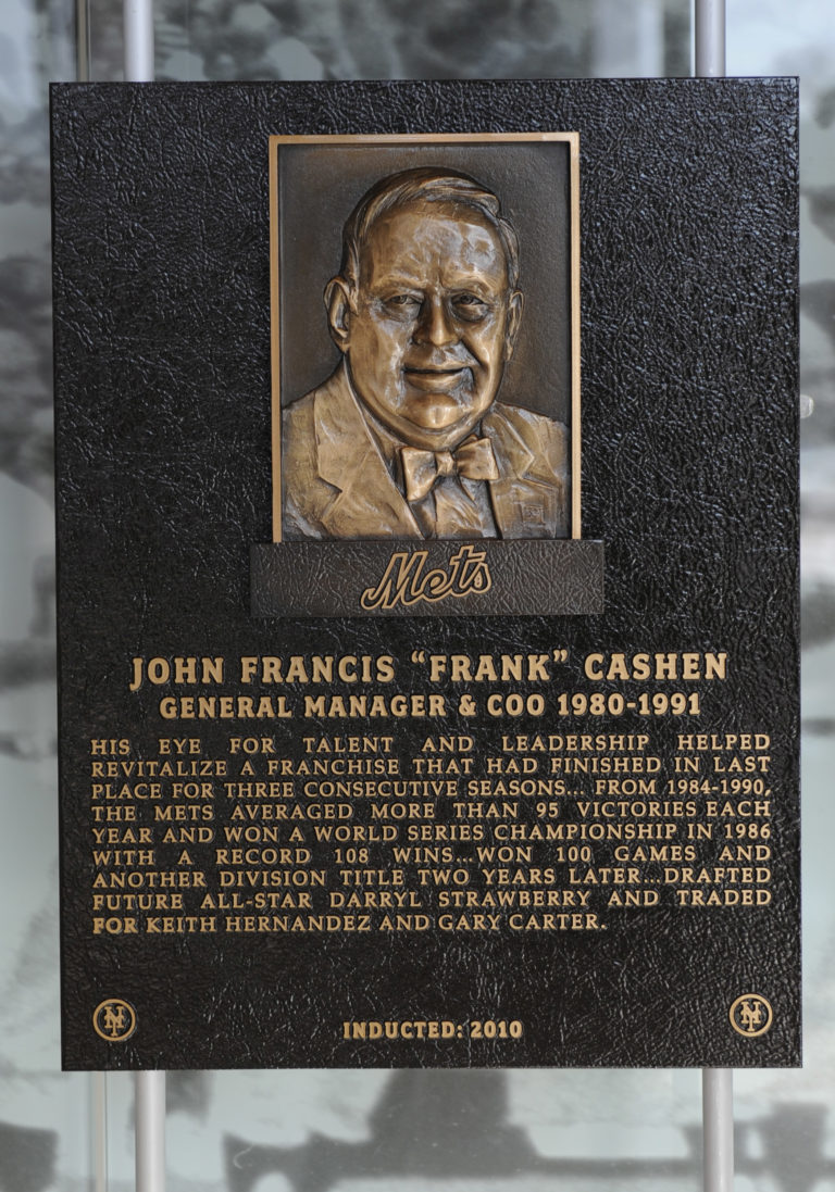 Frank Cashen Mets Hall of Fame Plaque