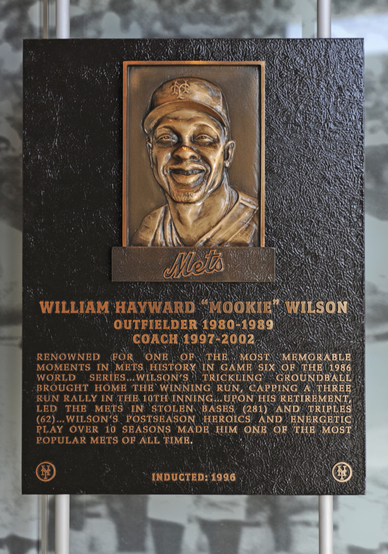 Mookie Wilson Mets Hall of Fame Plaque