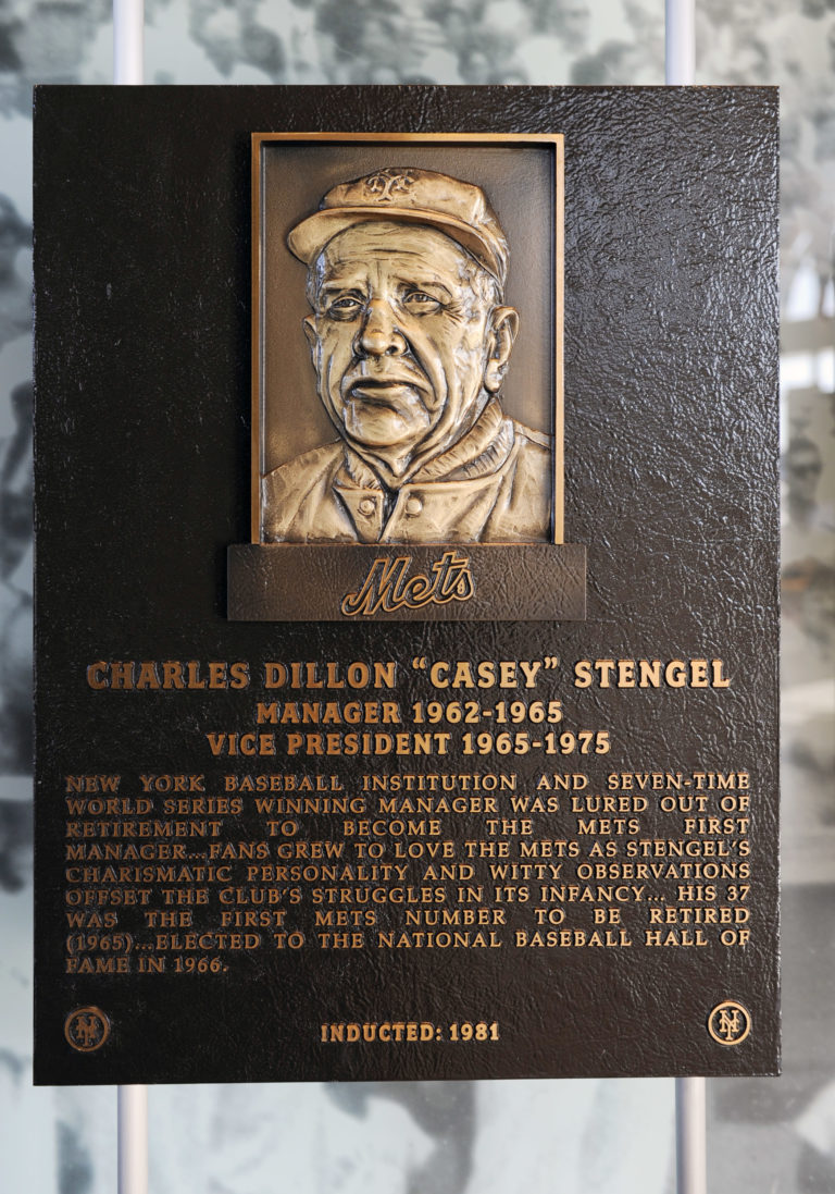 Casey Stengel Mets Hall of Fame Plaque