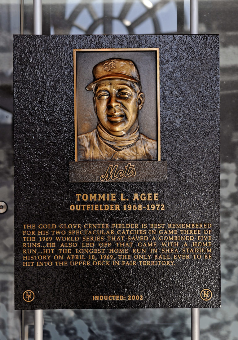 Tommie Agee Mets Hall of Fame Plaque