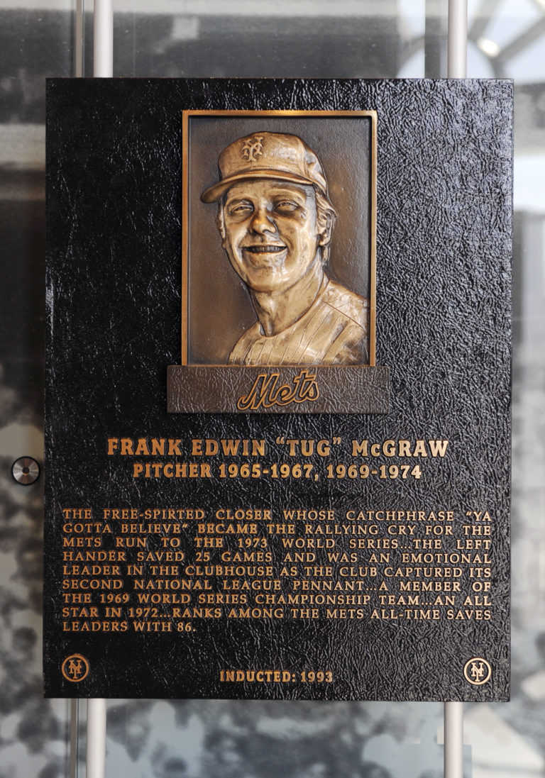 Tug McGraw Mets Hall of Fame Plaque