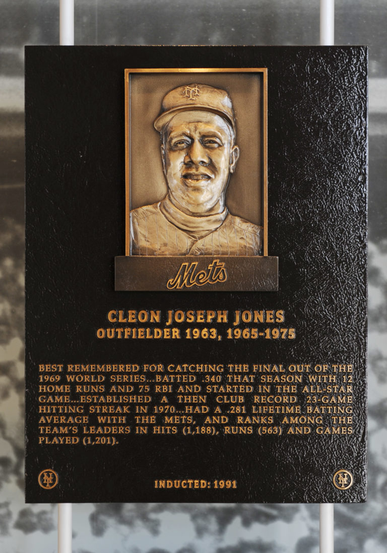 Cleon Jones Mets Hall of Fame Plaque