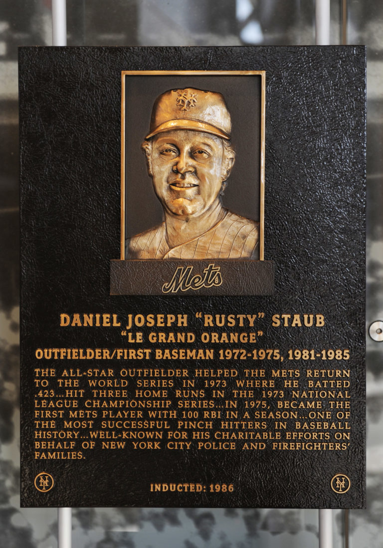 Rusty Staub Mets Hall of Fame Plaque