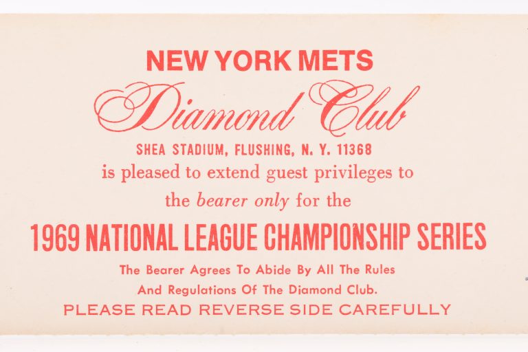 New York Mets 1969 NLCS Diamond Club Ticket