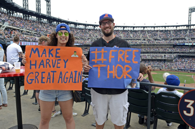 Fan Signs for Matt Harvey and Noah Syndergaard