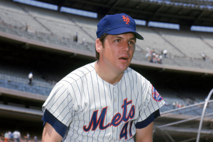 Tom Seaver During Warmups at Shea Stadium