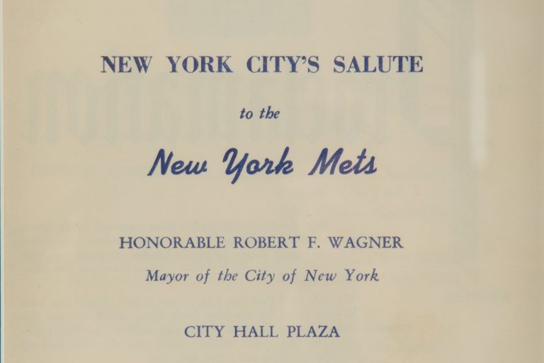 Framed Certificate from NYC Mayor Robert Wagner to the New York Mets