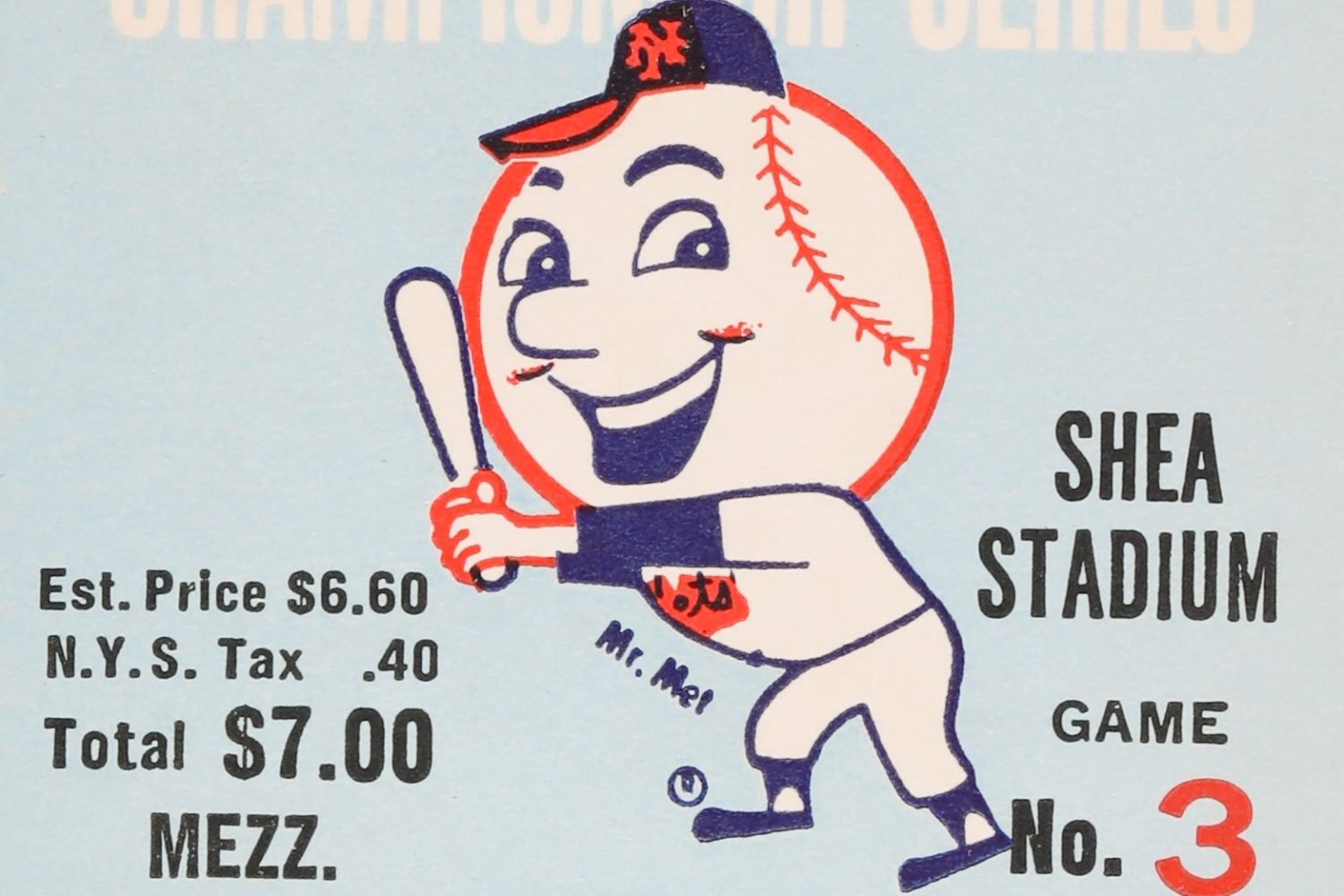 Ticket from Game 3 of the 1969 NLCS