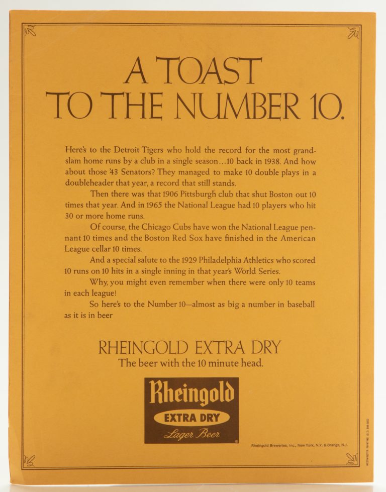 1969 Old-Timers Day Souvenir Menu