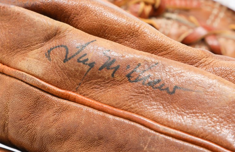 Tug McGraw Autographed Catch Phrase Glove - Autograph Detail