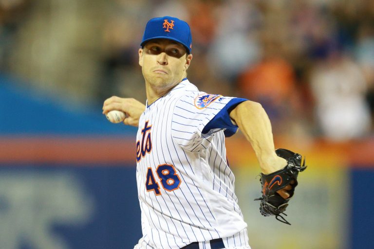 Jacob deGrom Winds Up to Deliver Fastball