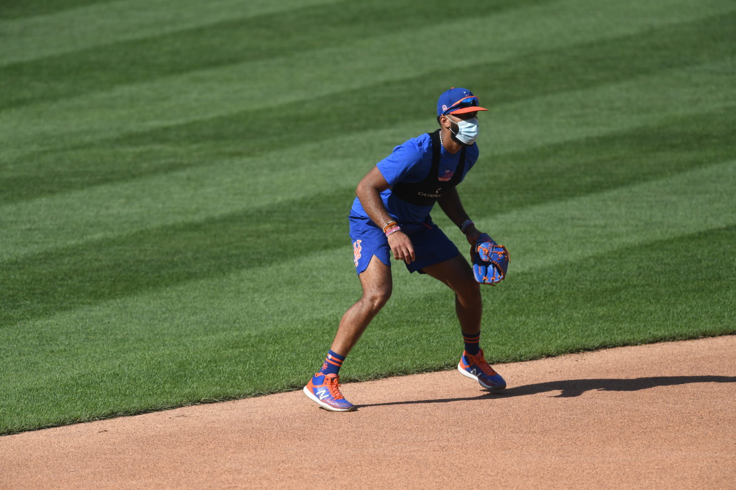 Amed Rosario Plays Wearing a Mask During COVID-19 Pandemic