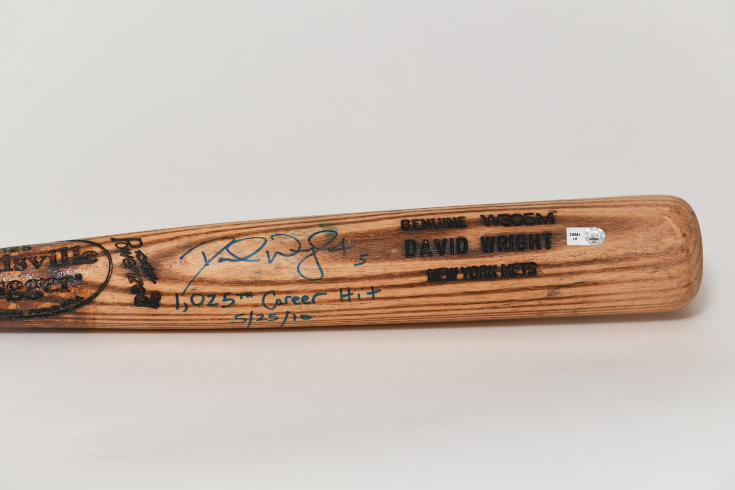 Close-up of barrel of baseball bat with 