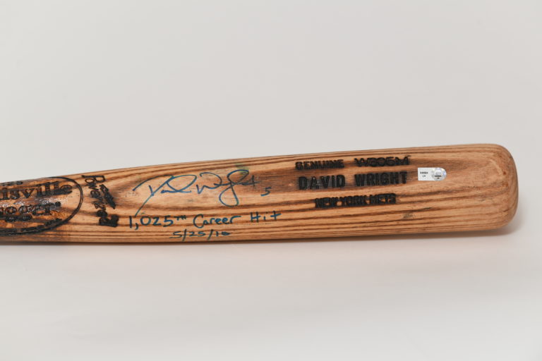 Close-up of barrel of baseball bat with 