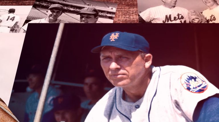 Collage of images of Gil Hodges with the New York Mets